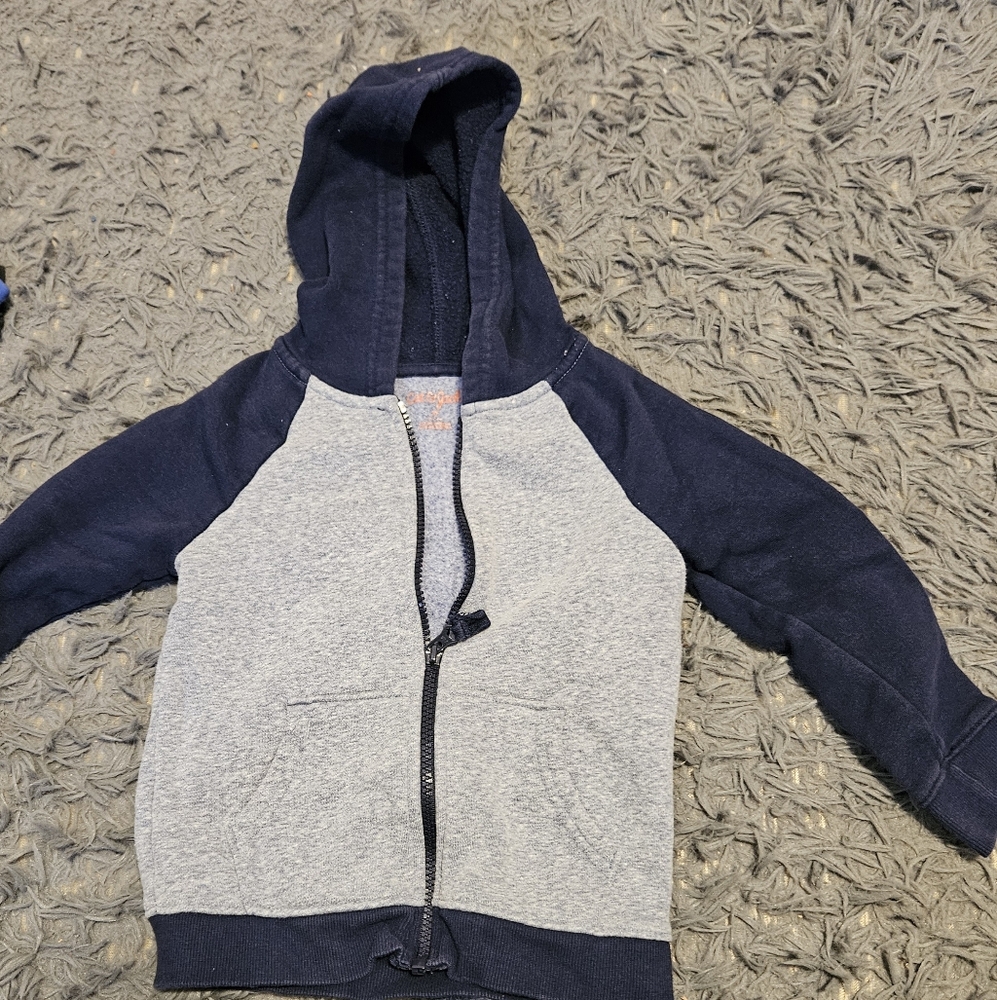 Toddler Navy and Light Blue Heather Hoodie